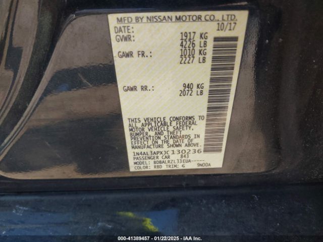 1N4AL3APXJC130236 Nissan Altima 2.5 Sl