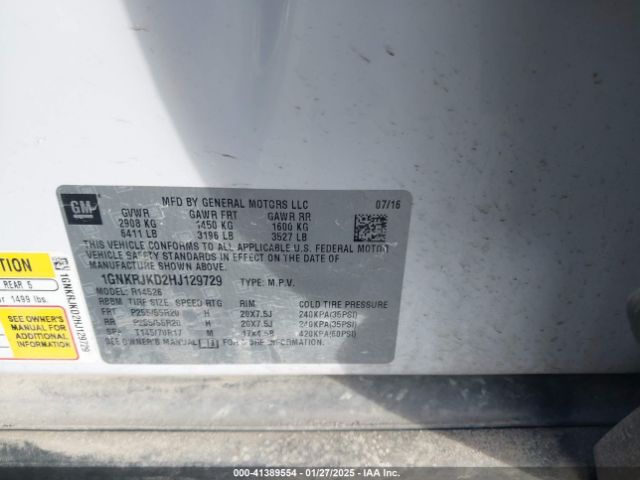 1GNKRJKD2HJ129729 Chevrolet Traverse Premier