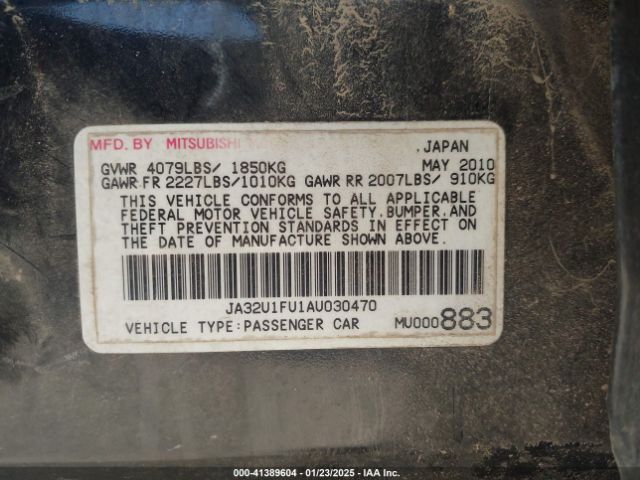 2010 MITSUBISHI LANCER JA32U1FU1AU030470 Photo 8