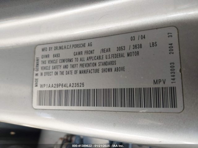 2004 PORSCHE CAYENNE WP1AA29P64LA23525 Photo 8