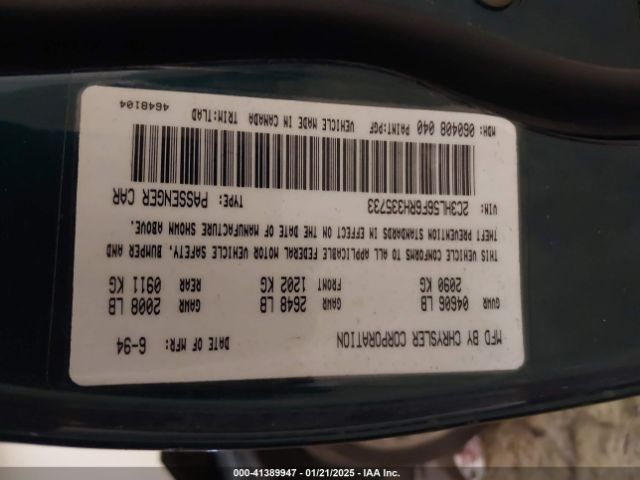 1994 CHRYSLER CONCORDE 2C3HL56F6RH335733 Photo 8