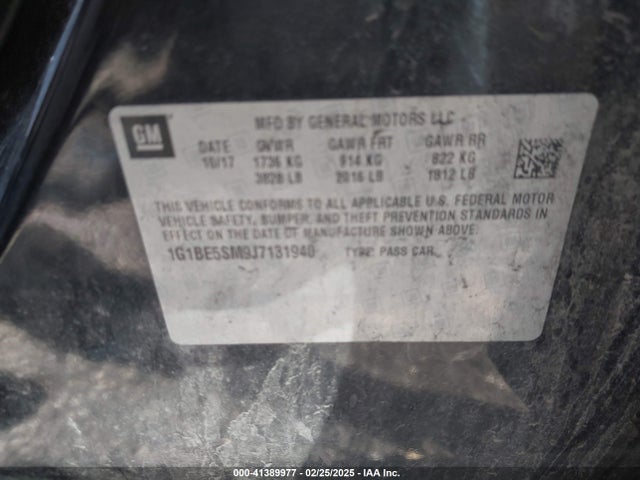 1G1BE5SM9J7131940 Chevrolet Cruze Lt Auto