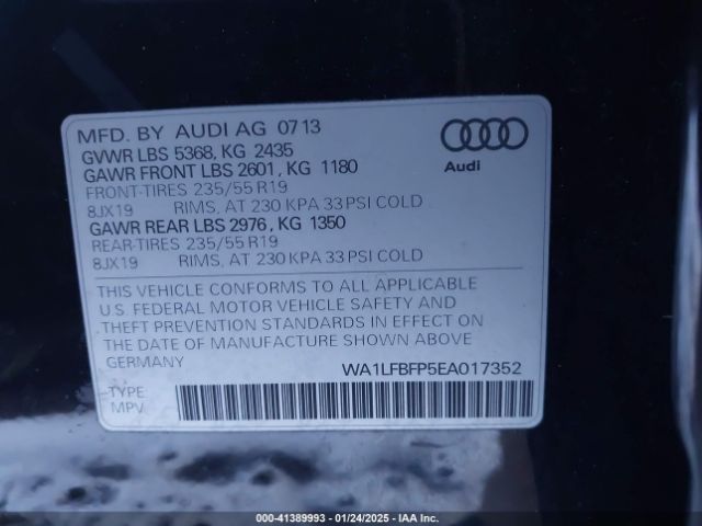 WA1LFBFP5EA017352 Audi Q5 2.0t Premium