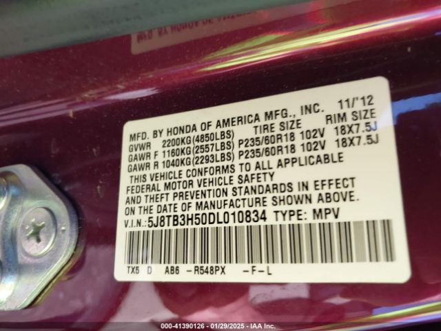 2013 ACURA RDX 5J8TB3H50DL010834 Photo 8