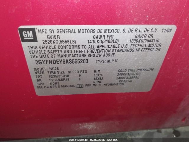 2010 CADILLAC SRX 3GYFNDEY6AS555203 Photo 8