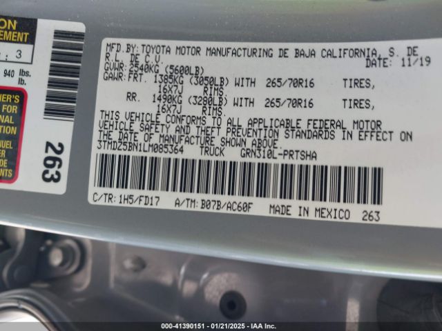 3TMDZ5BN1LM085364 Toyota Tacoma Trd Off-road