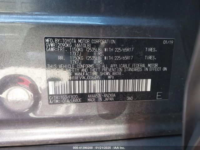 JTMH1RFV9KJ006495 Toyota a25a-fks
