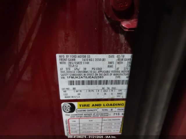 1FMJK2AT0JEA22583 Ford Expedition Max Limited