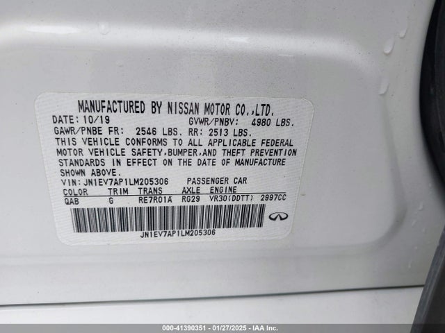 JN1EV7AP1LM205306 Infiniti Q50 LUXE