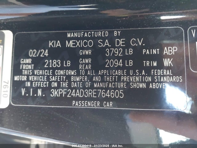 KIA Forte Lxs 2024 3KPF24AD3RE764605 Image 9