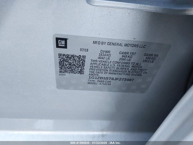1G1ZB5ST6JF273487 Chevrolet Malibu 1ls