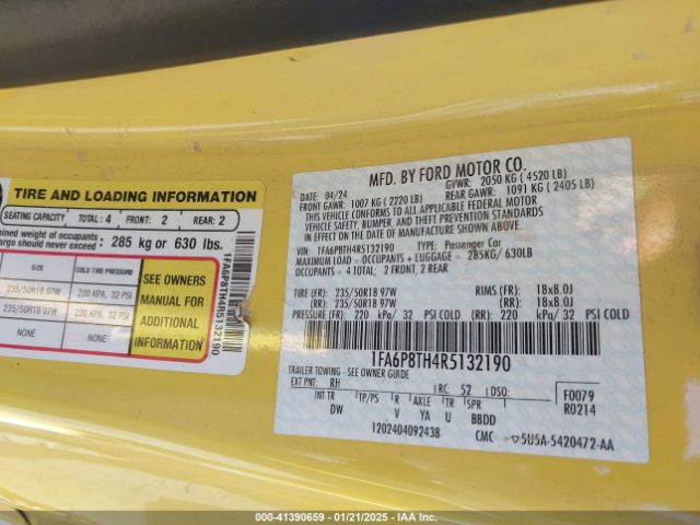 2024 FORD MUSTANG 1FA6P8TH4R5132190 Photo 8