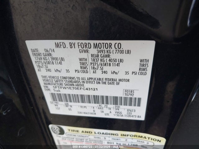 Ford F-150 Xlt 2014 1FTFW1ET0EFC43121 Image 9