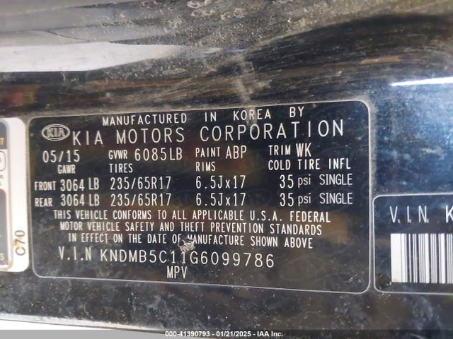 KIA SEDONA LX 2016 KNDMB5C11G6099786 Image 9