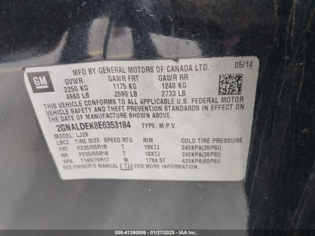 2GNALDEK8E6353184 Chevrolet Equinox Ltz