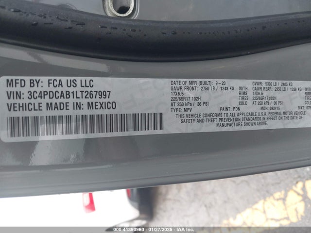 2020 DODGE JOURNEY 3C4PDCAB1LT267997 Photo 8