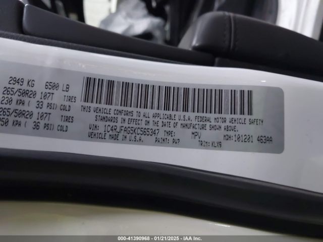 2019 JEEP GRAND CHEROKEE 1C4RJFAG5KC565347 Photo 8