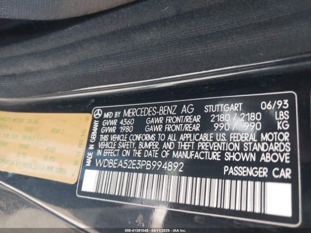 1993 MERCEDES-BENZ 300 WDBEA52E3PB994892 Photo 8