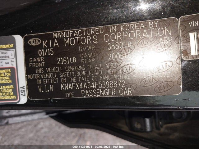 KIA FORTE LX 2015 KNAFX4A64F5398872 Image 9