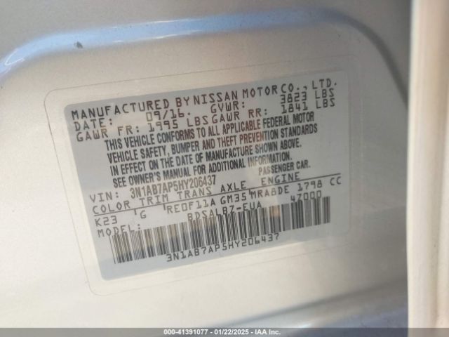 3N1AB7AP5HY206437 Nissan SENTRA S