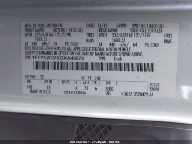 1FTYE2CMXGKA40874 Ford Transit-150