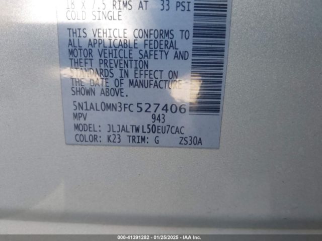 5N1AL0MN3FC527406 Infiniti QX60