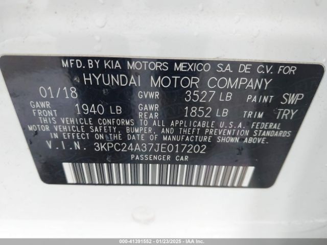 3KPC24A37JE017202 Hyundai ACCENT SE
