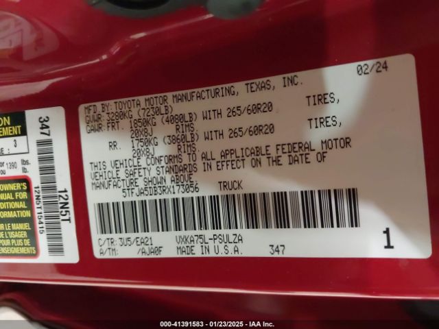 5TFJA5DB3RX173056 Toyota Tundra Limited