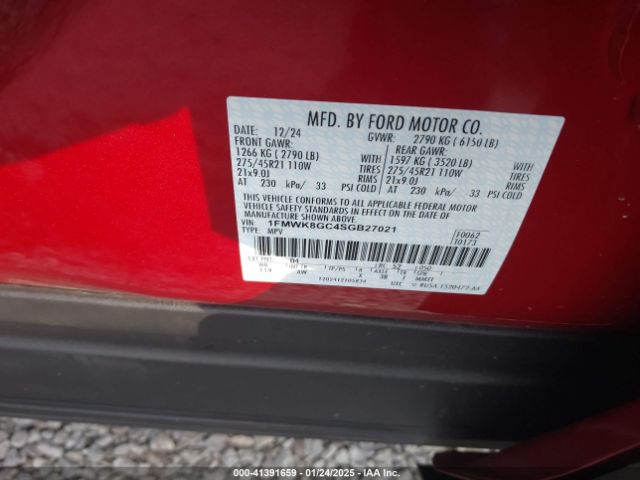 1FMWK8GC4SGB27021 Ford Explorer St