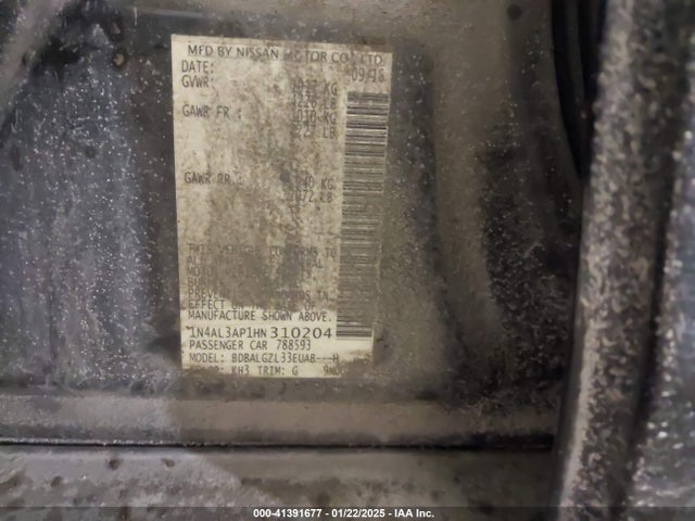 1N4AL3AP1HN310204 Nissan Altima 2.5 S