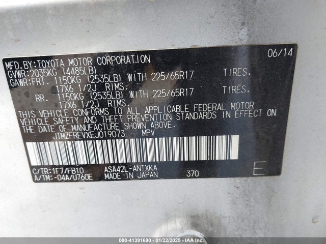 Toyota RAV4 LE 2014 JTMZFREVXEJ019073 Image 9