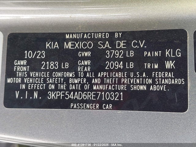 KIA Forte Gt-line 2024 3KPF54AD6RE710321 Image 9