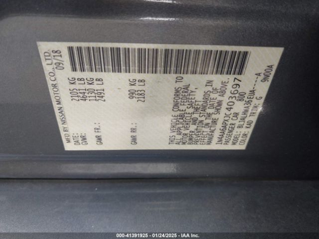 1N4AA6APXJC403697 Nissan Maxima 3.5 Platinum