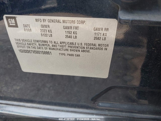 2008 CADILLAC STS 1G6DD67V580158861 Photo 8