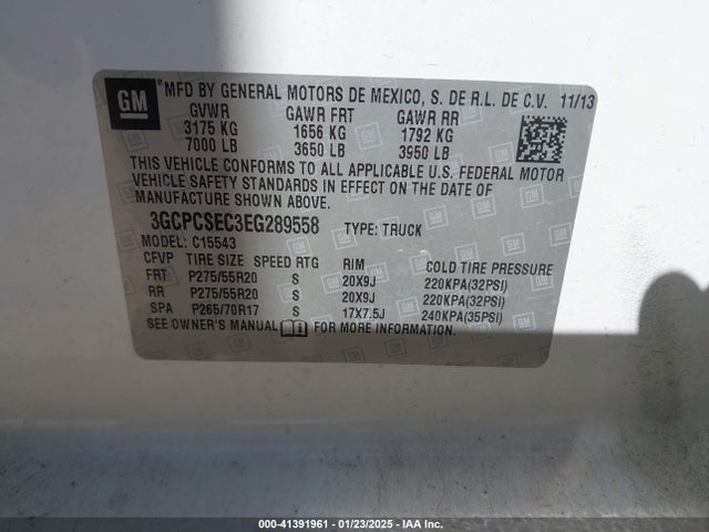 Chevrolet Silverado 1500 1lz 2014 3GCPCSEC3EG289558 Image 9