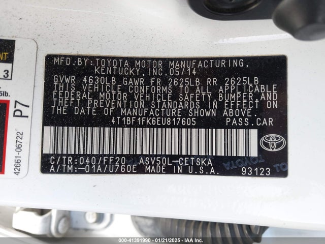 Toyota CAMRY SE 2014 4T1BF1FK6EU817605 Image 9