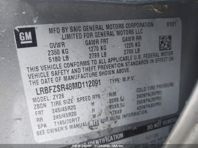 LRBFZSR48MD112091 Buick Envision Awd Avenir