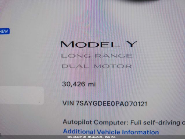 7SAYGDEE0PA070121 Tesla Model Y