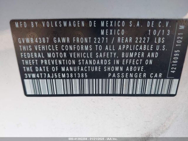 3VW4T7AJ5EM381385 Volkswagen Jetta Gli Autobahn W/nav