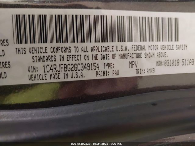 1C4RJFBG2GC349154 Jeep Grand Cherokee Limited 75th Anniversary