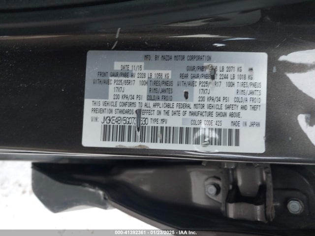 Mazda CX-5 SPORT 2016 JM3KE4BY5G0738530 Image 9