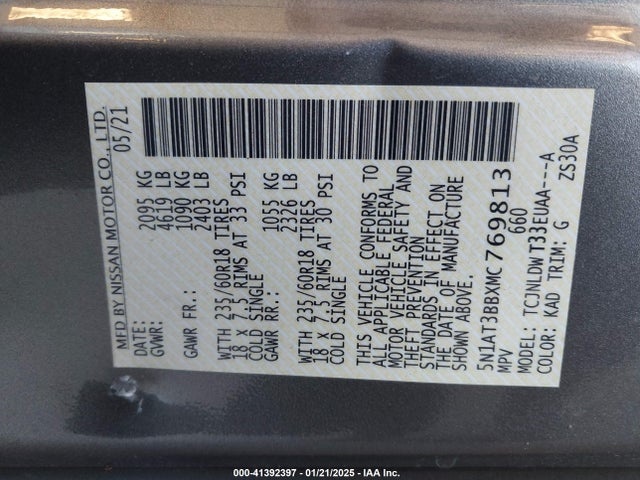 Nissan Rogue Sv Intelligent Awd 2021 5N1AT3BBXMC769813 Image 9