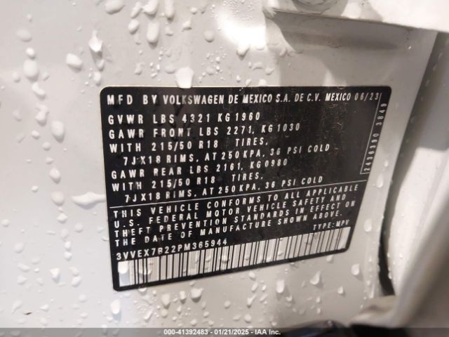 3VVEX7B22PM365944 Volkswagen Taos 1.5t Se