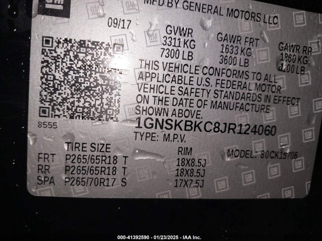 Chevrolet Tahoe Lt 2018 1GNSKBKC8JR124060 Image 9