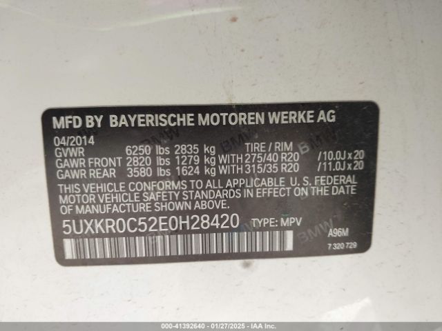 5UXKR0C52E0H28420 BMW X5 Xdrive35i