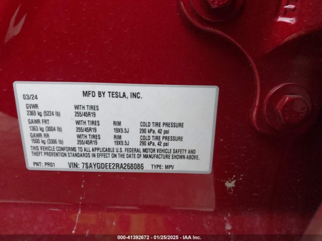 7SAYGDEE2RA268086 Tesla Model Y Long Range Dual Motor All-wheel Drive
