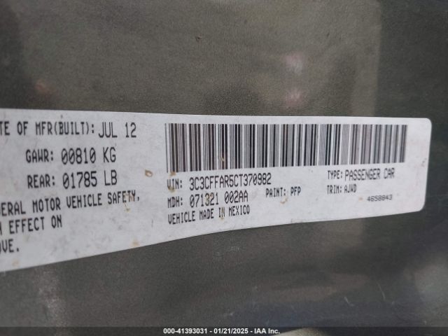 2012 FIAT 500 3C3CFFAR5CT370982 Photo 8