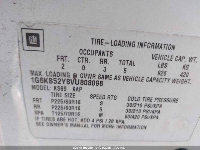 1997 CADILLAC SEVILLE 1G6KS52Y4VU813492 Photo 8