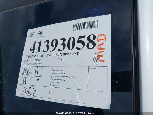 Honda CIVIC EX 2018 2HGFC2F7XJH574816 Image 14