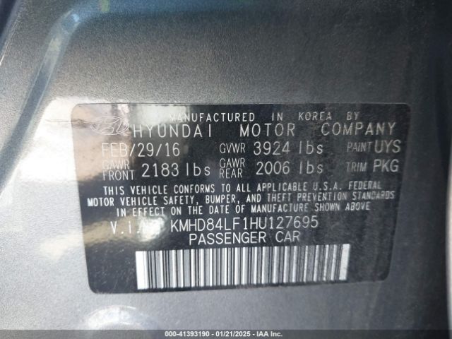 KMHD84LF1HU127695 Hyundai Elantra Limited